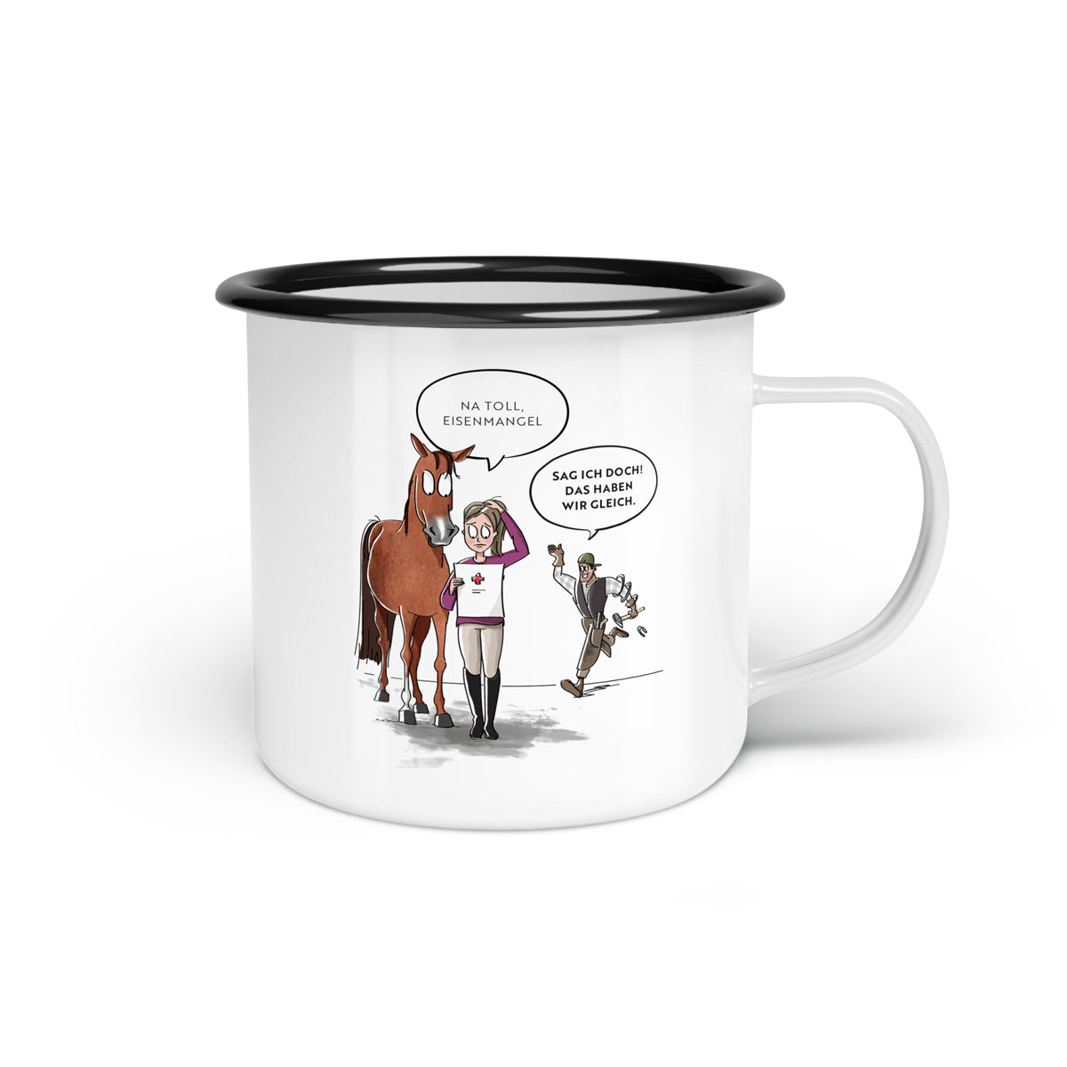 Emaille-Tasse "Eisenmangel"