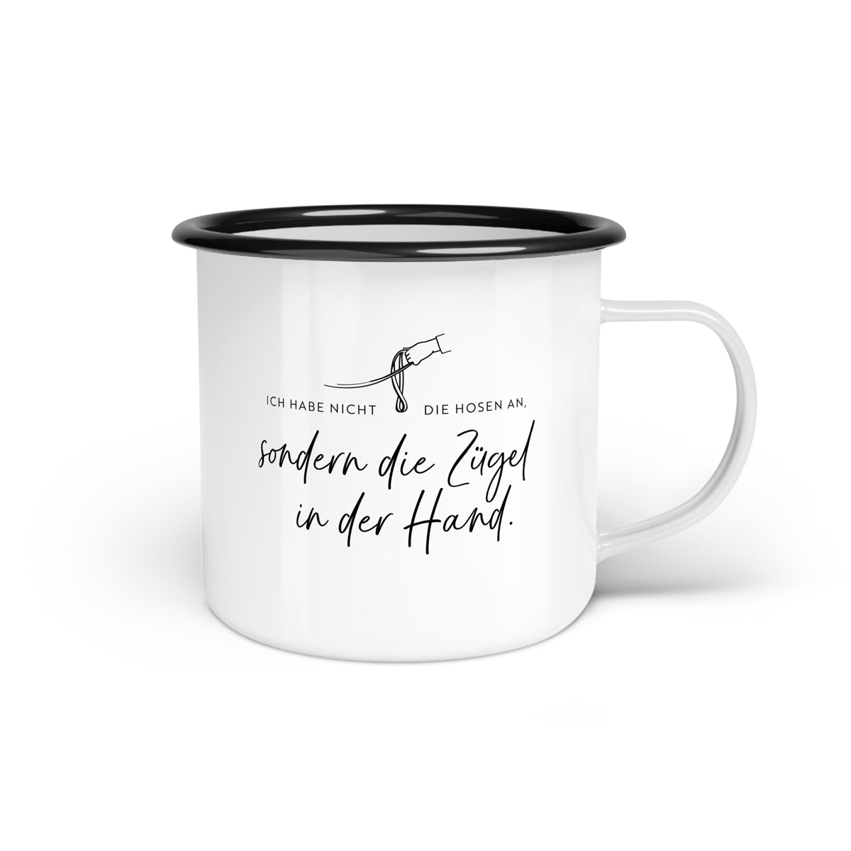 Emaille-Tasse "Zügel"